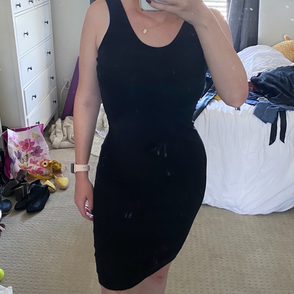 Black knee length tank dress